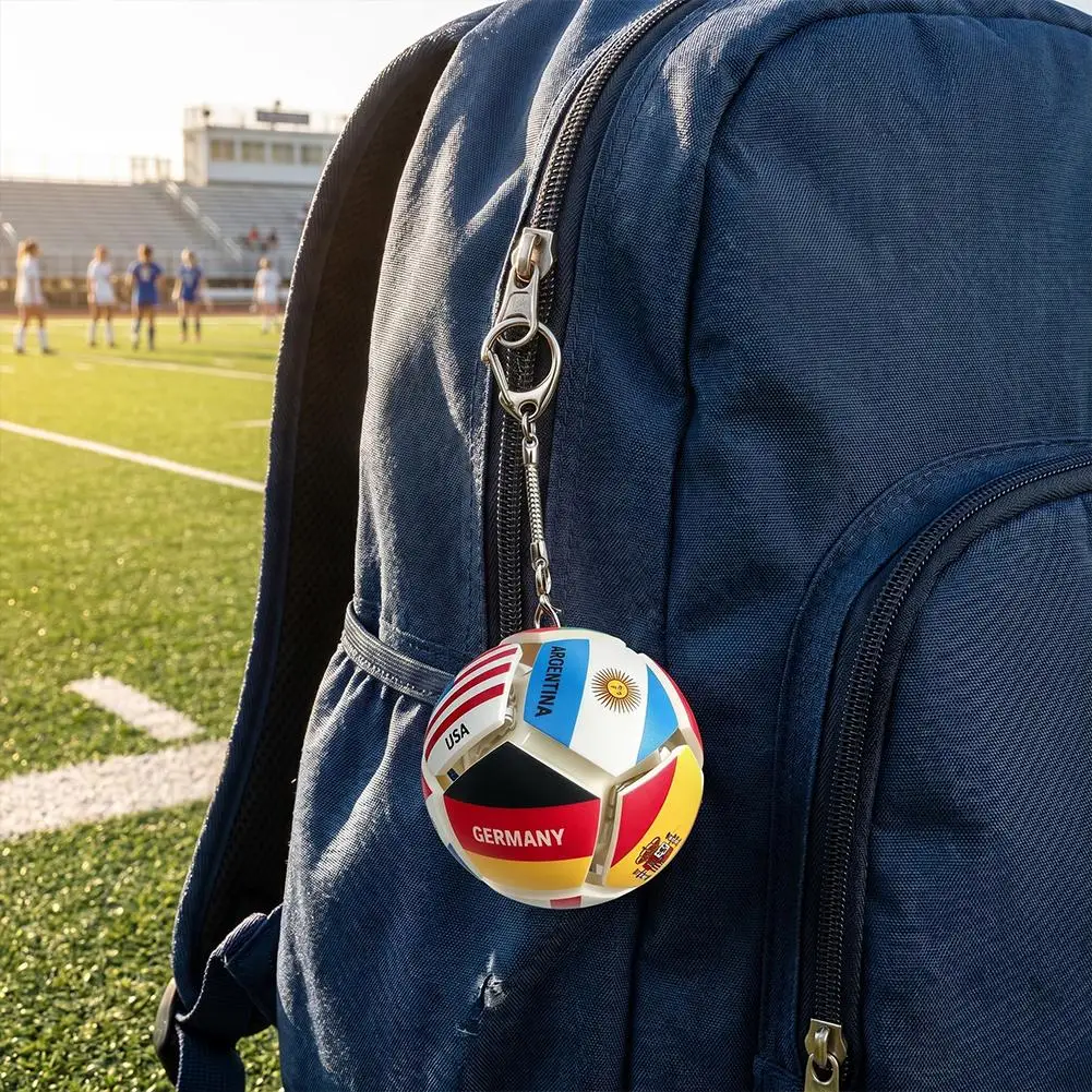 2026 Football Stress Reducing Keychain Fingertip Puzzle Toy Mechanical Clicker Soccer Ball Pendant Key Ring