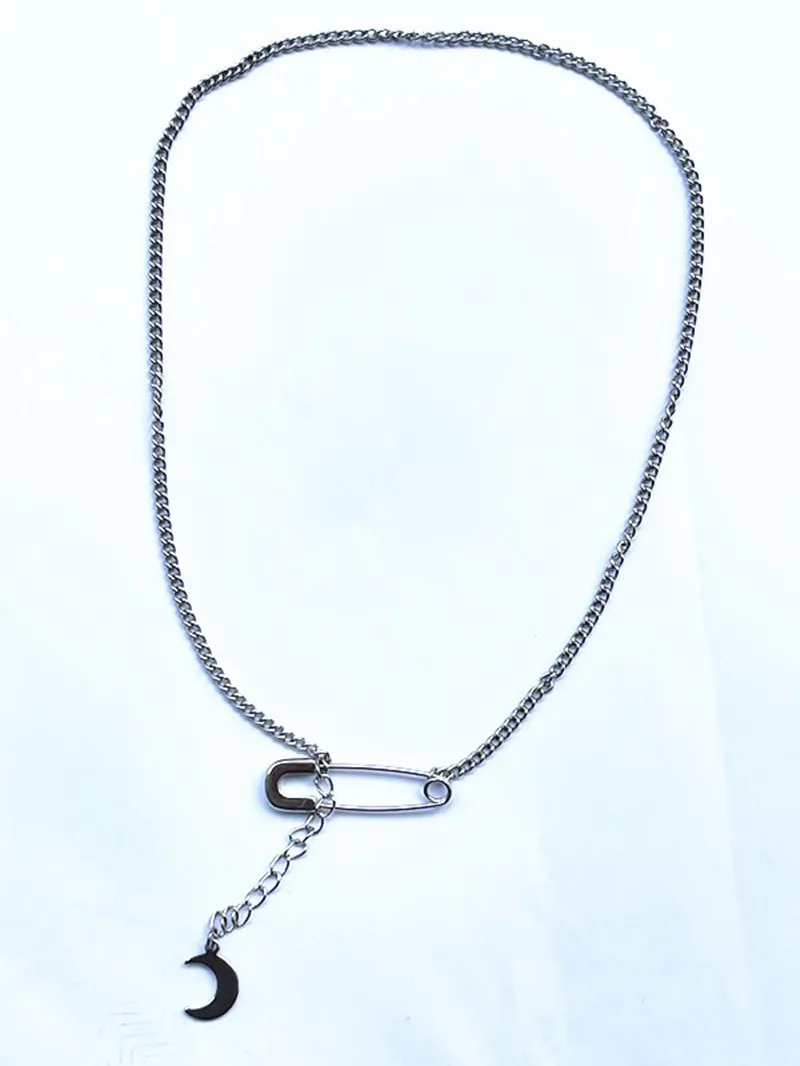 Korean Wave Summer New INS Celebrity JIMIN Pin Moon Necklace Titanium Steel Jewelry Personality Trend Accessories Men's Gifts