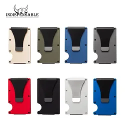 Accordion Credit Card Holder Aluminium RFID Blocking Wallet Carbon Fiber Pure Business Cardholder Luxury Men Dragon Money Clip