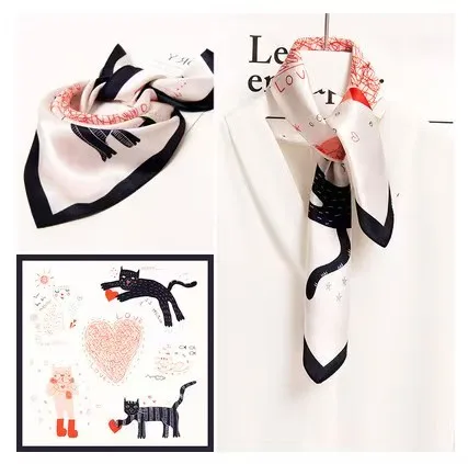 Cutie design square 100% silk Scarf scarves Silk scarf mixed 20 pcs/lot CHARM for women and children #1899