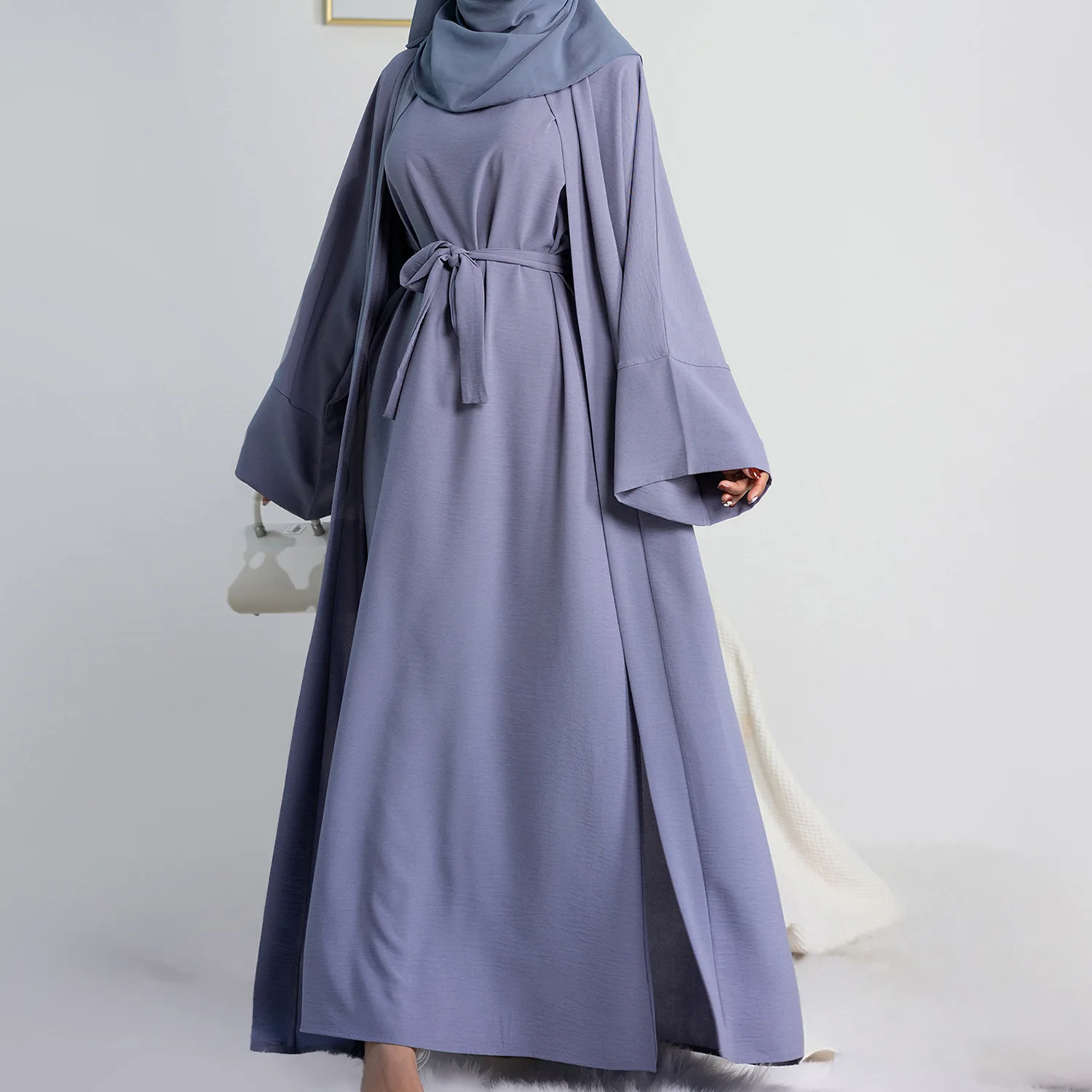 

Muslim Sets Eid Abaya Two-piece Ramadan Dress Khimar Dubai Katfan Solid Abayas for Women Islamic Clothing Jilbeb Hijab Dresses