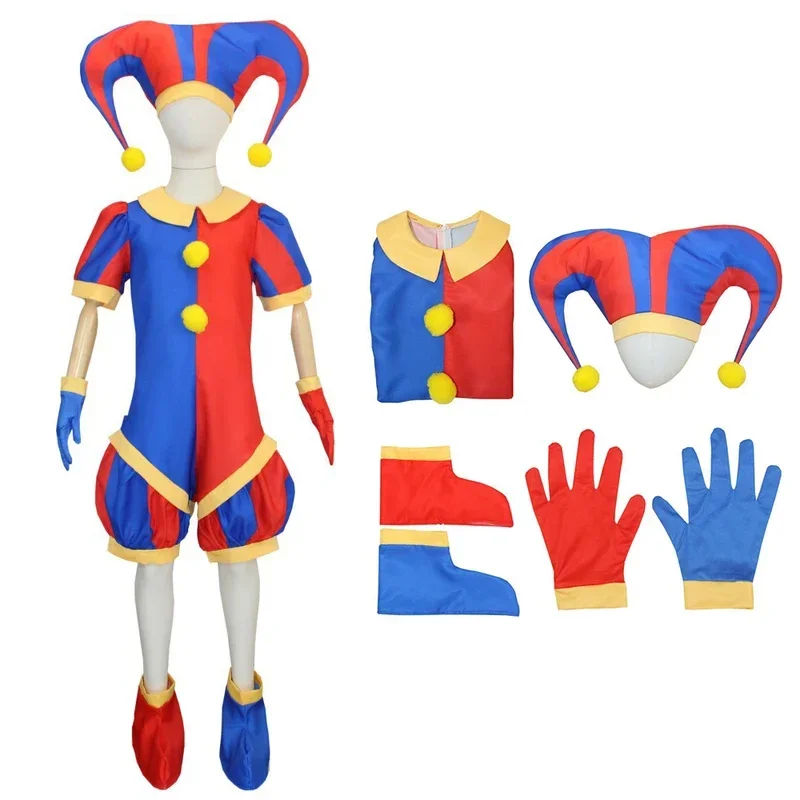 The Amazing Digital Circus Cosplay Costume Clown Pamni Jax Role Play Bodysuit Unisex Full Carnival Party Outfits For Kids Adults