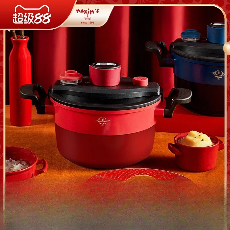 Olla a presión inteligente multifuncional de gran capacidad, olla de baja presión, cazuela para estofado, cocina antiadherente