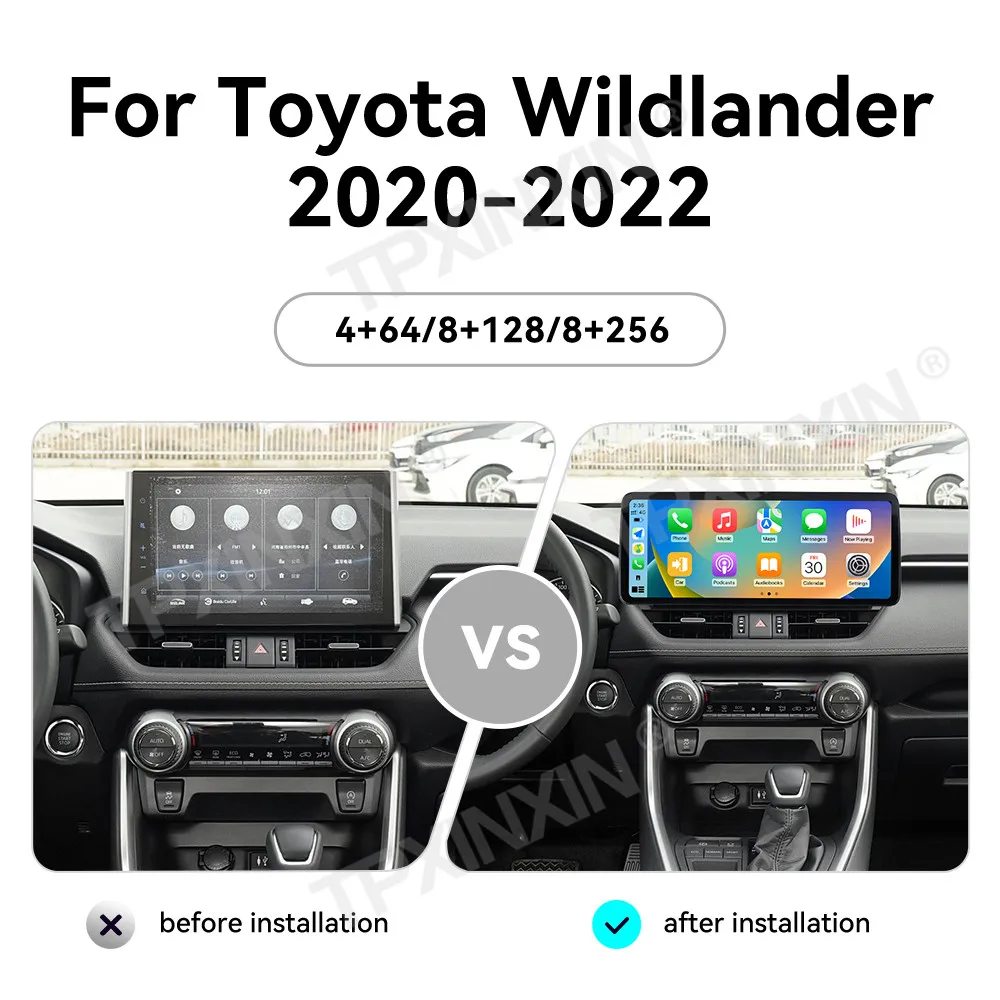Ultra Thin Smart Screen Car Radio For Toyota Wildlander 2020-2022 Android GPS Navigation Multimedia Stereo Receiver Head Unit