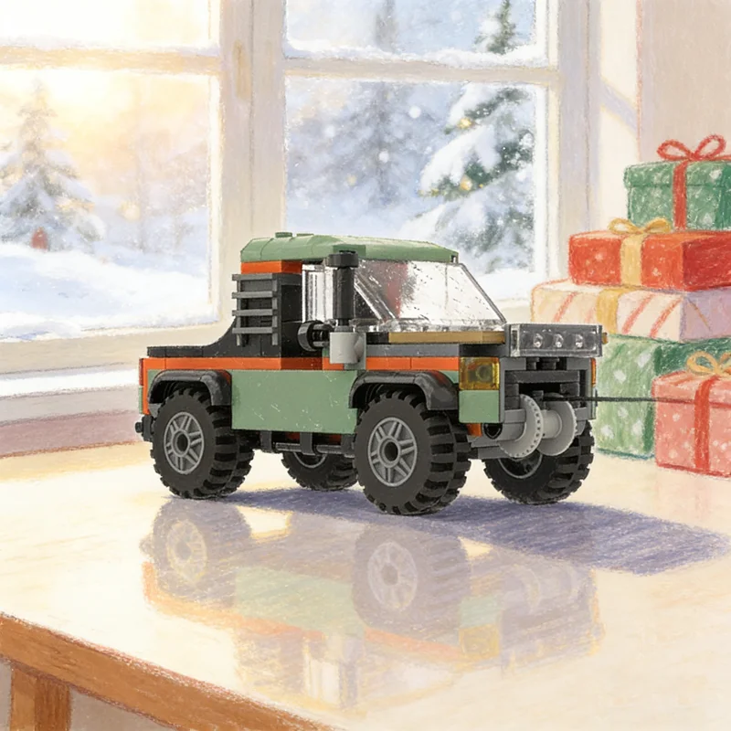 

164pcs MOC Mountain Pickup City Model Building Blocks Toy Construction Christmas Gift DIY Creative Idea Education Brick Kids