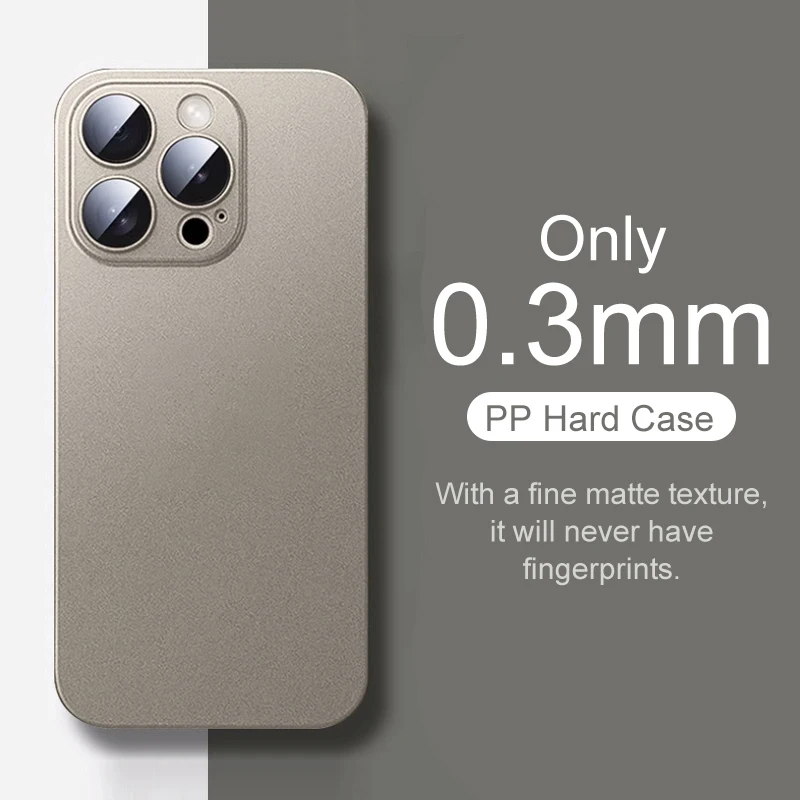 0.3mm Ultra Thin Clear Matte PP Hard Ultra Slim Case For iPhone 15 14 13 12 Mini 11 Pro Xs Max Xr 7 8 Plus Solid Color Cover