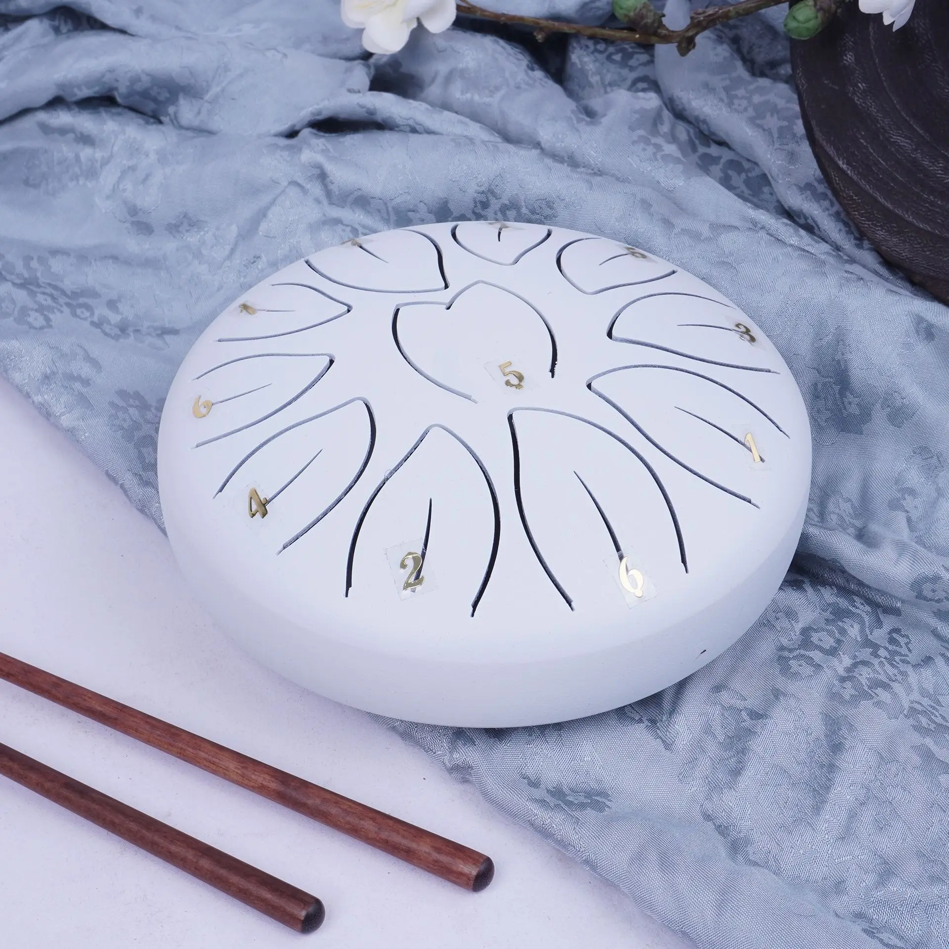 Ethereal Drum Instrument 6 Inch 11 Tone Leaf Steel Tongue Drum Percussion Instrument Children's Puzzle Instrument