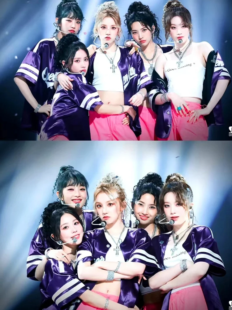 Loose Jazz Performance Outfit for Women's Group College Style Square Dance Large Size Kpop Performance Costume