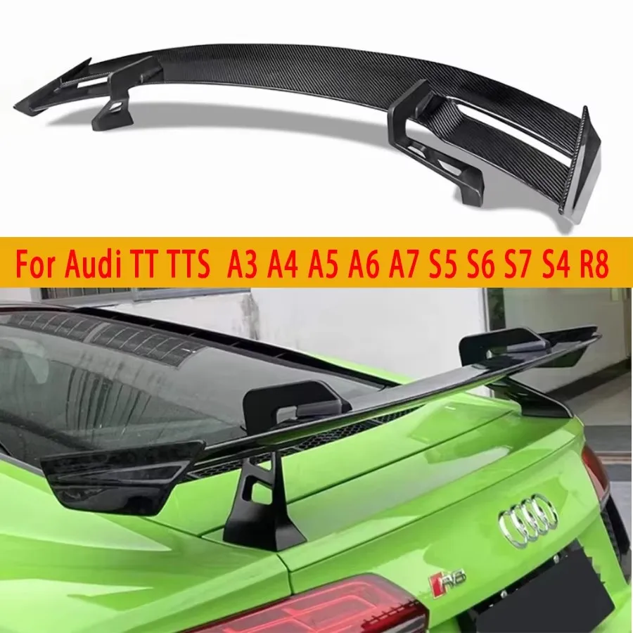 

For Audi TT TTS A3 A4 A5 A6 A7 S5 S6 S7 S4 R8 Carbon Fiber Tail fins Rear Trunk Spoiler Guide Wing Rear Wing Car Accessories