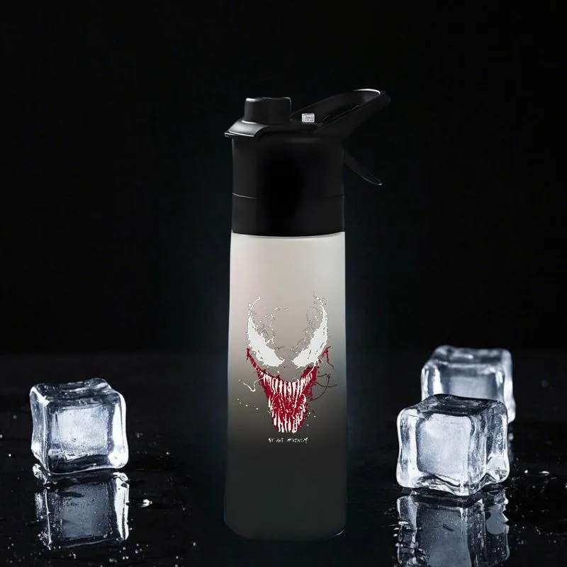 Marvel Venom Boy Musim Panas Rumah Mobil Pelajar Olahraga Luar Ruangan Portabel Kartun Anime Periferal Cangkir Air Plastik Kapasitas Besar