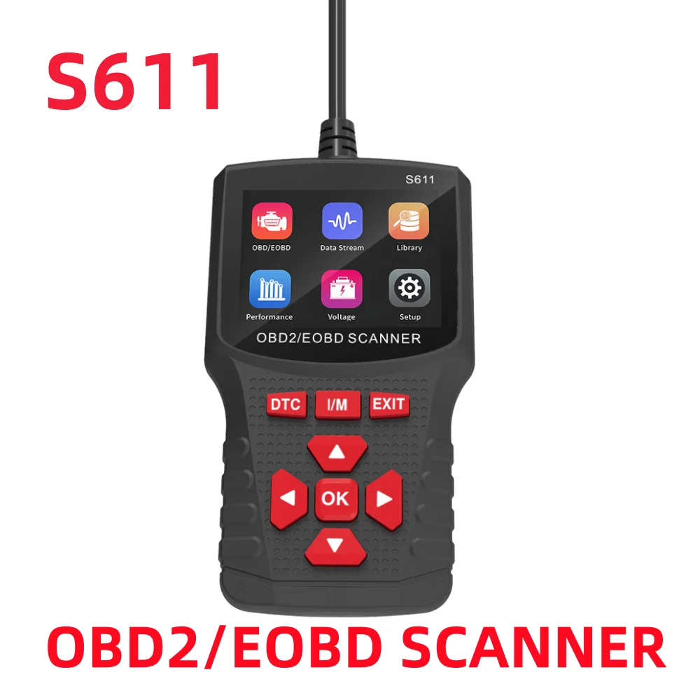 

2024 S611 OBD2 Automatic Scanner ForCar Clearing Fault Code reader Professional Car Engine Fault Diagnosis Car Automatic Scanner