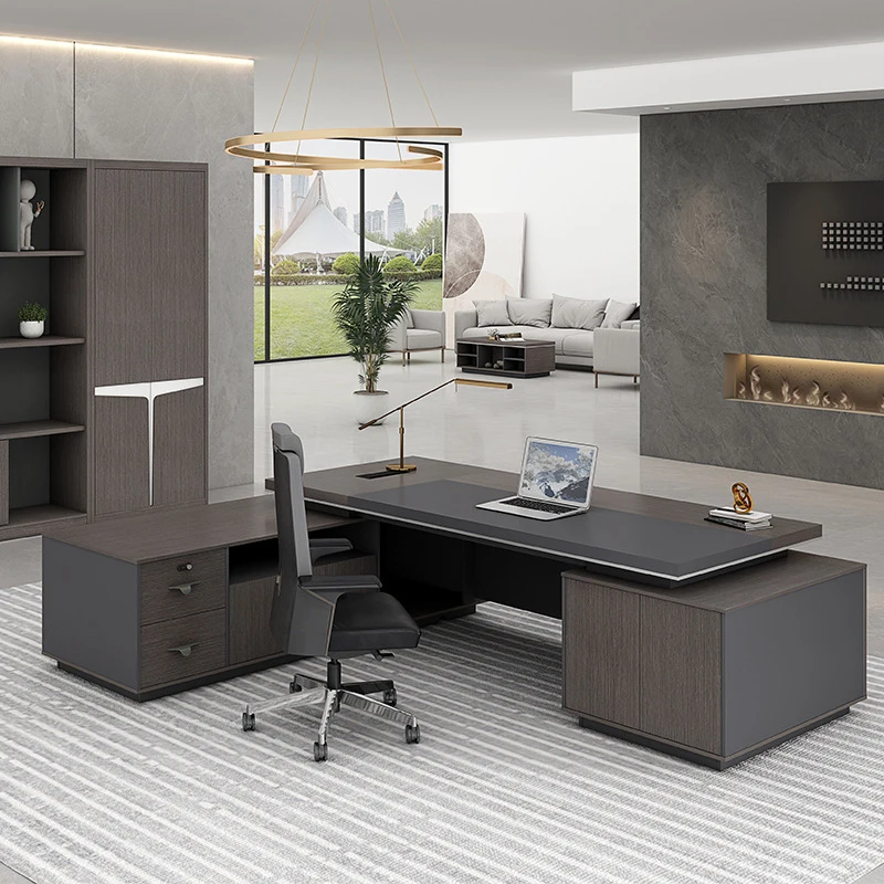 

Simple, Modern, Elegant Executive And Chair Set, CEO , President'S Office Furniture, Manager'S Desk