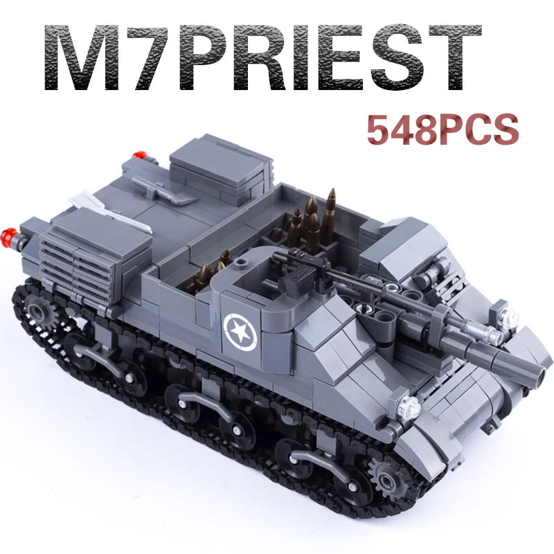 MOC Toys Weapons WW1 WW2 Vehicle Tank Model Building Blocks German US Soldier Panzers Anti-tank Gun Mini Bricks Army Toys Kids