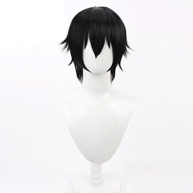 Code Geass Lelouch Lamperouge Cosplay Wig, Realistic Scalp Natural Black Short Hair Anime Full Wig