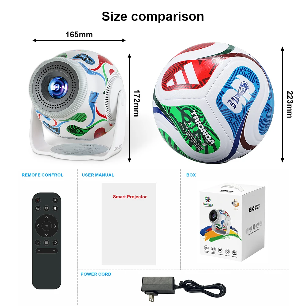 Velec TP360F Projector Android 14 270° Rotation 450 ANSI Native 1080P 4K Auto Keystone WiFi 6 BT5.4 Support YouTube Netflix