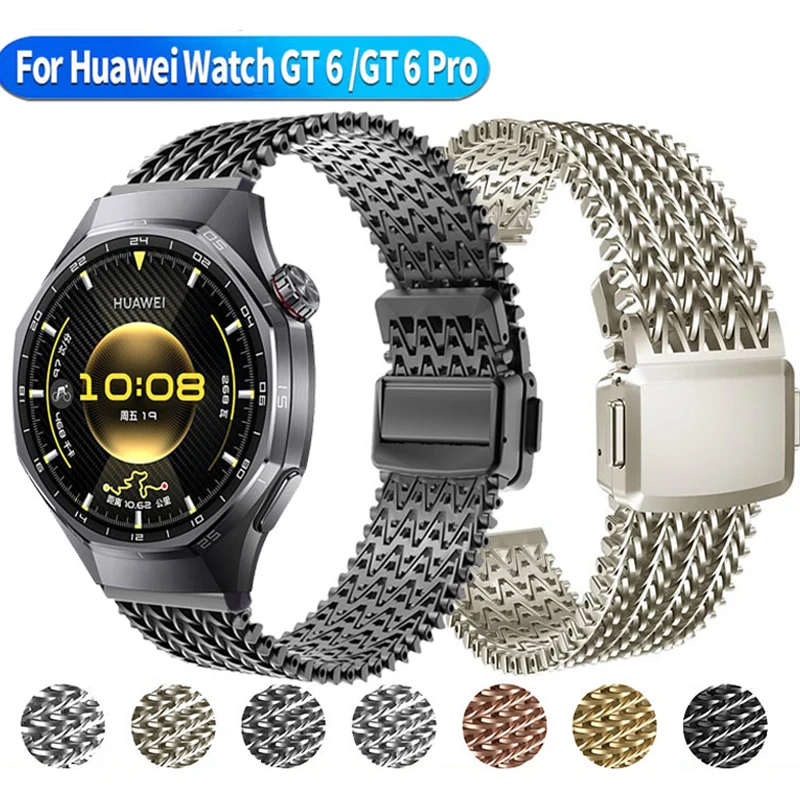 22mm Magnetische Mesh Schleife Für Huawei Uhr GT6/GT 6 Pro 46mm Metall Strap Für Huawei GT5 GT4 GT3 GT2 46mm/GT5Pro/GT2e/GT2Pro/Buds