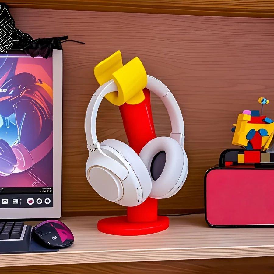 Creative Headphone Stand Desktop Holder Universal Over‑Ear Headphone Hanger Cool Desk Decor for Gamers Office Study Room view 4