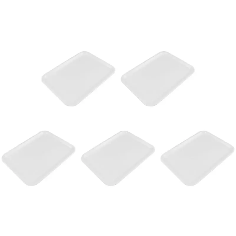 HLZS-5Pcs Plateau de service rectangulaire de 10 pouces de long en plastique blanc