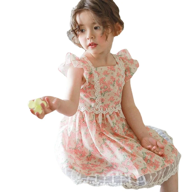 Baby Summer Toddler Girl Cotton Clothes Birthday Party Lace Dress Backless Princess for 2-13Yrs Girl Sleeveless Dresses CC015