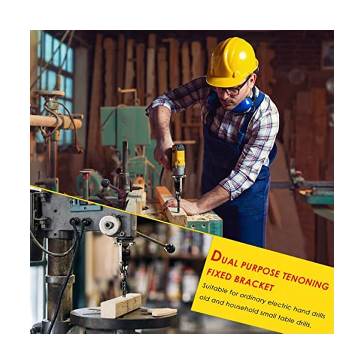 Square Hole Drill Bit Adapter for Installation and Disassembly -Mortising Attachment for Drill Press, for Drill Machines