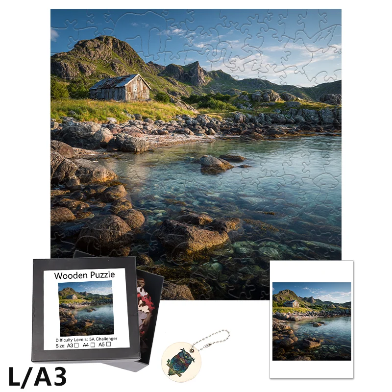 ปริศนาไม้ธีมภูมิทัศน์ ของเล่นเสริมพัฒนาการ DIY ของขวัญสำหรับเด็ก เกมสร้างปฏิสัมพันธ์ระหว่างพ่อแม่ลูก ของขวัญวันหยุด