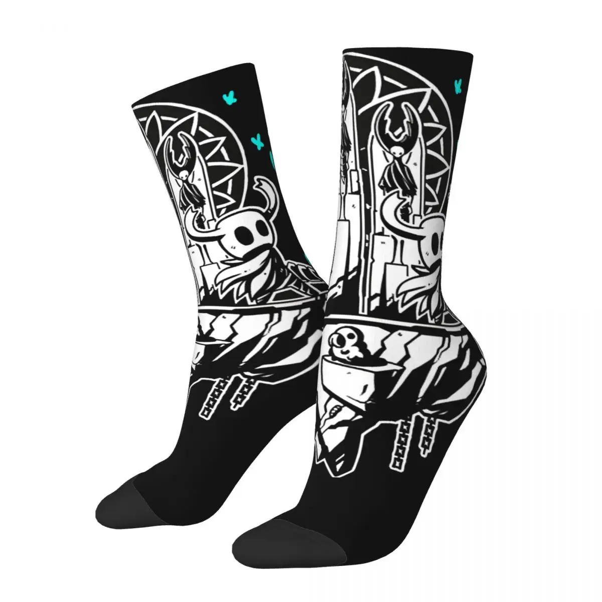 Hip Hop Vintage Bug Knight Crazy Men's Socks Unisex Hollow Knight Silksong Harajuku Seamless Printed Crew Sock Boys Gift