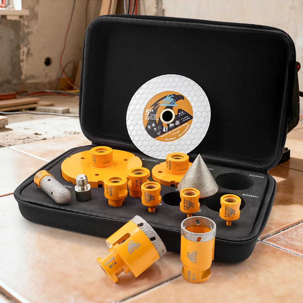 

EXFEIN Diamond Slate Drill Bit Dia 6-110mm Core Bit For Slate Tile Marble M14 Hole Saw Drill Core Bit Milling Bit Chamfer