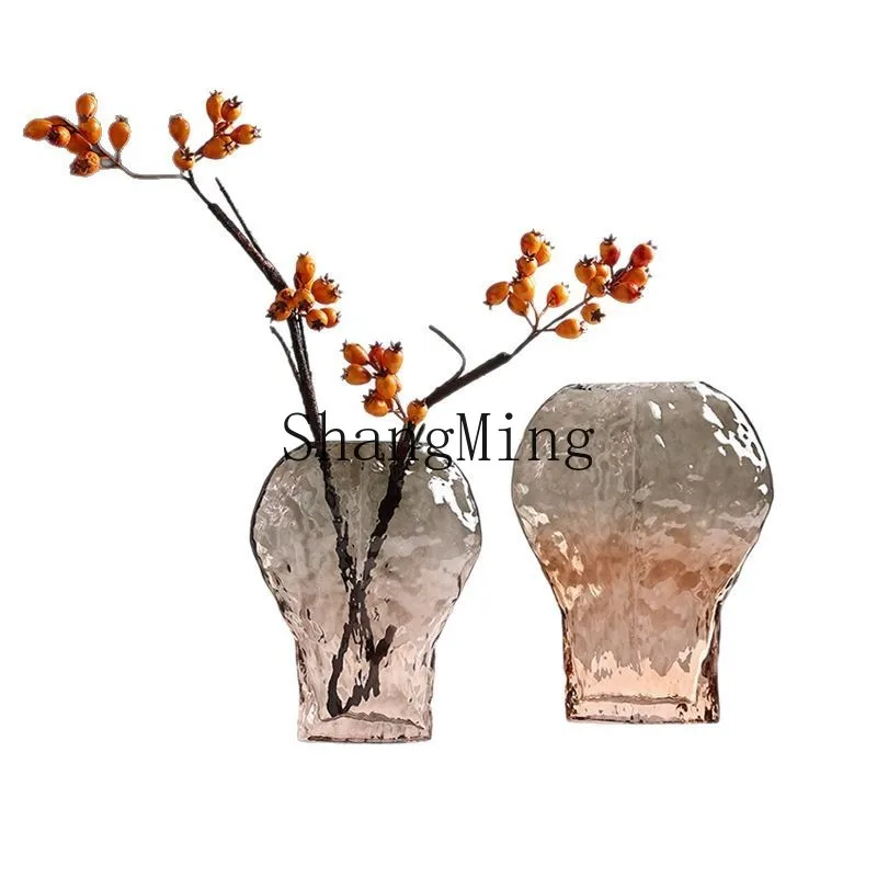 

PYH geometric gradual change glass vase living room bedroom desktop arrangement colored vase flower