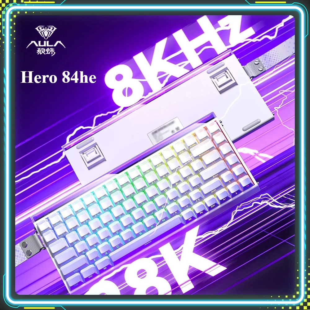 

AULA Hero 84he Magnetic Switch Gaming Keyboards RGB Neon Light Box Wired Custom Mechanical Keyboard PC E-Sports Accessory Gifts