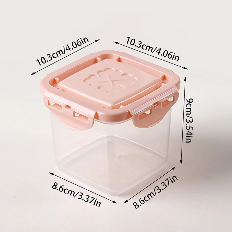 1 PC โปร่งใสสแควร์เค้กคอนเทนเนอร์ไอศกรีมปิดผนึก Jar พร้อมฝาปิดนํากลับมาใช้ใหม่กล่องขนมตู้เย็นผักผลไม้สดกล่อง