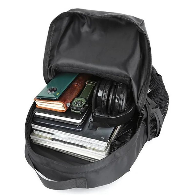 Sac à dos noir Anti-vol et anti-éclaboussures, sacoche de mode pour adolescents, voyage multifonctionnel pour hommes, sac à dos d\'extérieur pour