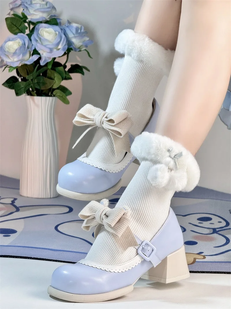 Original New Little Bear Cute Lo Shoes Sweet Lolita Single Shoes Stage Performance Big Head Doll Shoes Loli Dance Shoes