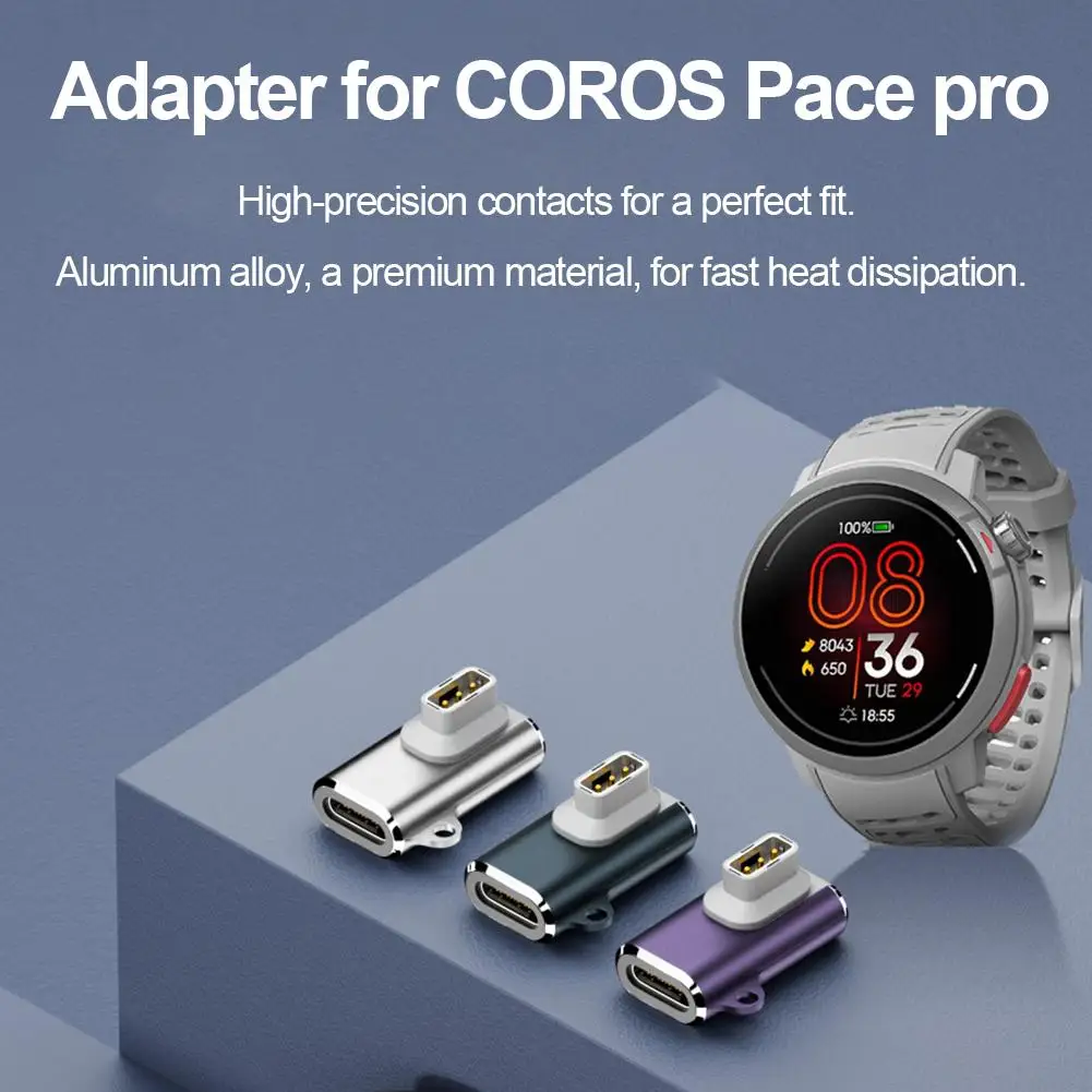 Smartwatch Charger Converter with Indicator Light High Speed Magnetic Charging Adapter Safe for Coros Pace Pro