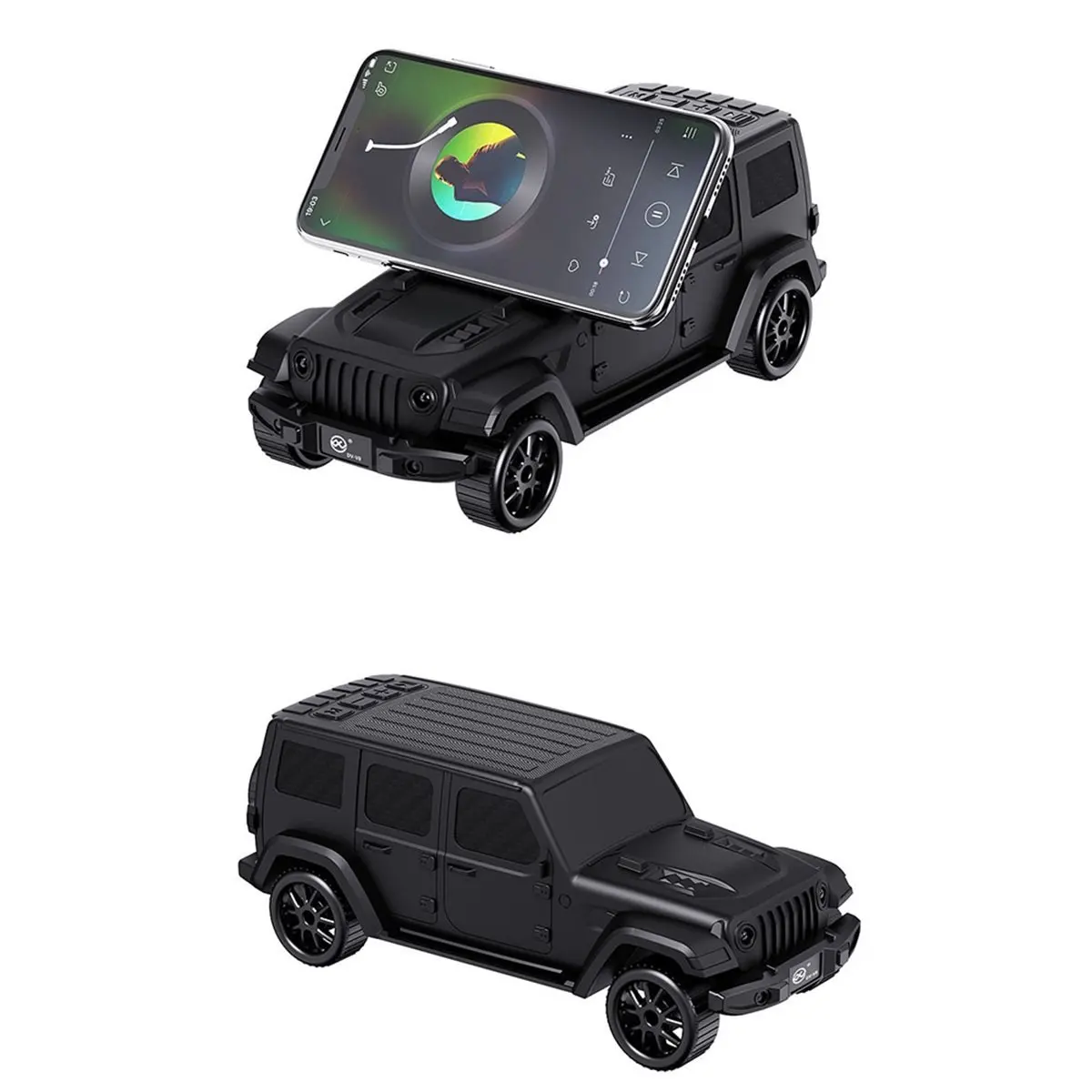 A40I Car Model Bluetooth Wireless Speaker Lights Flash Playback TF CARD FM Radio Desktop Ornament Gift for Boys Black