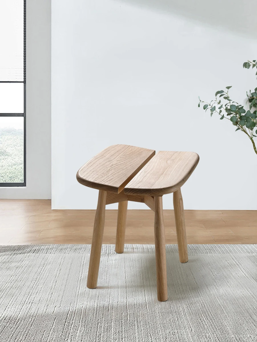 Sgabello italiano minimalista creativo in legno massello sgabello basso per la casa sgabello per il trucco della camera da letto design senso tavolo da pranzo di fascia alta