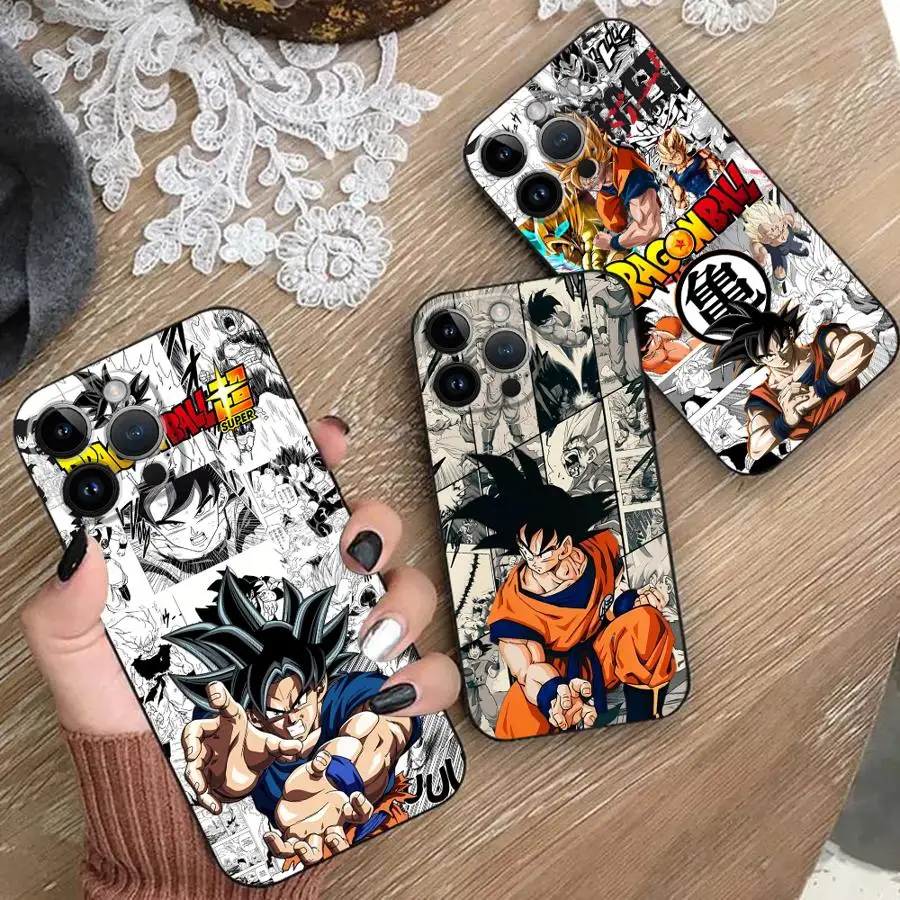 

Dragons Anime Balls Black Soft Phone Cover Case for iPhone XR XS Max 15 16 14 Plus 17Air 13 12 11 17 Pro Max 7 8