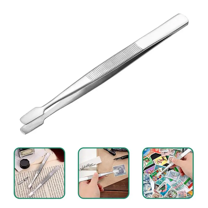 Imagem -03 - Handmade Crafting Pinças Stainless Steel Stamp Pinças Stamp Coletando Clipes Pinças Sobrancelha 10 Pcs