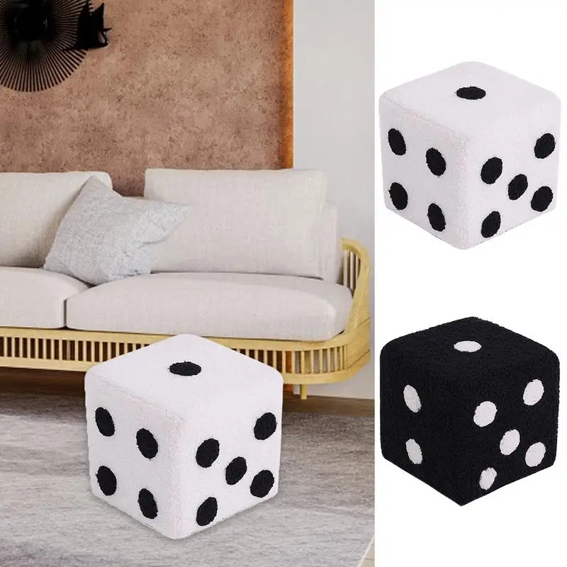 Dice Stool Chair Entrance Foot Stool For Door 7.87x7.87x7.87Inch Small Soft Chair Removable And Washable Cube Entrance Decor