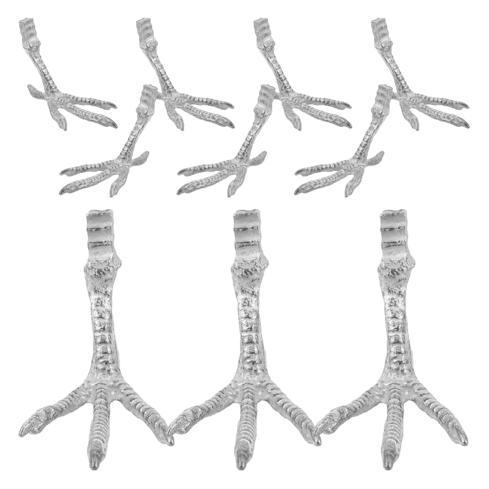 

10pcs Bird Feet For Decoration: Realistic Parrot Foot Iron Paw For Crafts Diy Statue Ornament Animal Claw Decor