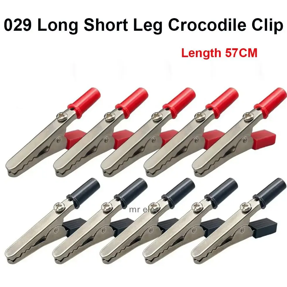 Insulated Crocodile clip Plastic Handle Cable Lead Test Charging Clamp Metal Crocodile Clamp Length 50mm