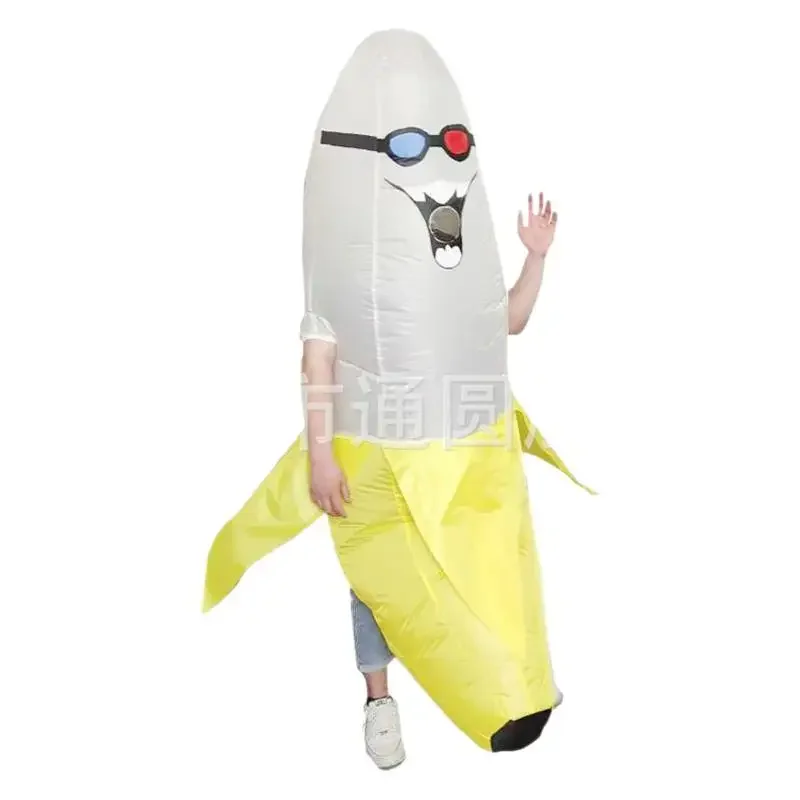 Banana Inflatable Costume Adult Men Bachelor Party Dress up Air Blow Bottom Jumpsuit Atmosphere Props Festival Cosplay Cow Kids