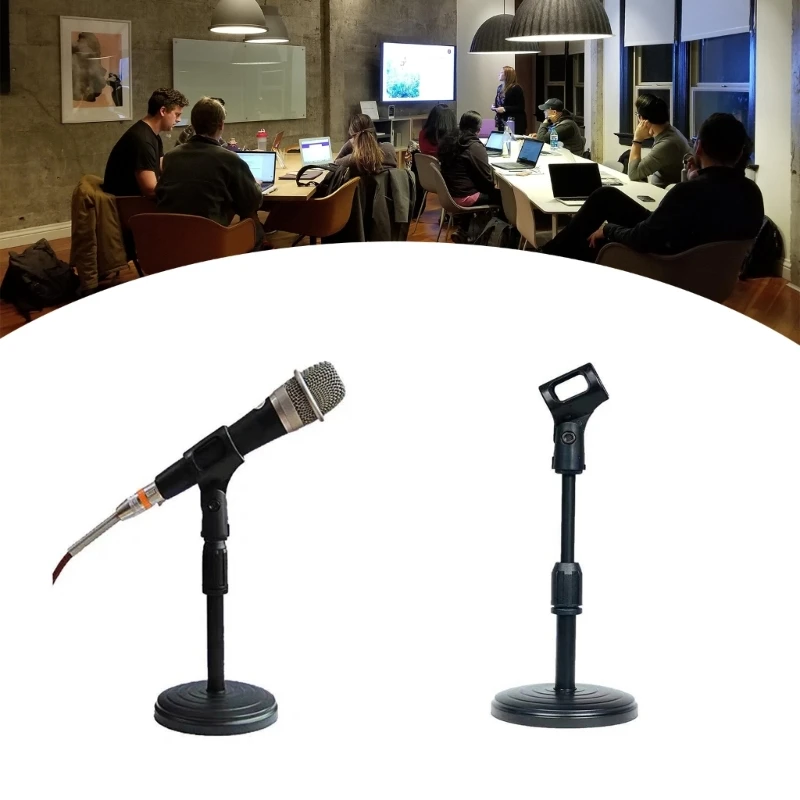 Adjustable Desktop Microphone Stand with Sturdy Base for Recording Podcasting