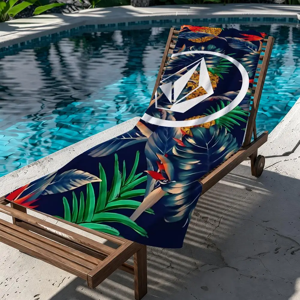 V-Volcom LOGO Towel Beach Towel Quick Dry Absorbent Bath Towel For Swimming Gym Camping Outdoor Sunbathing