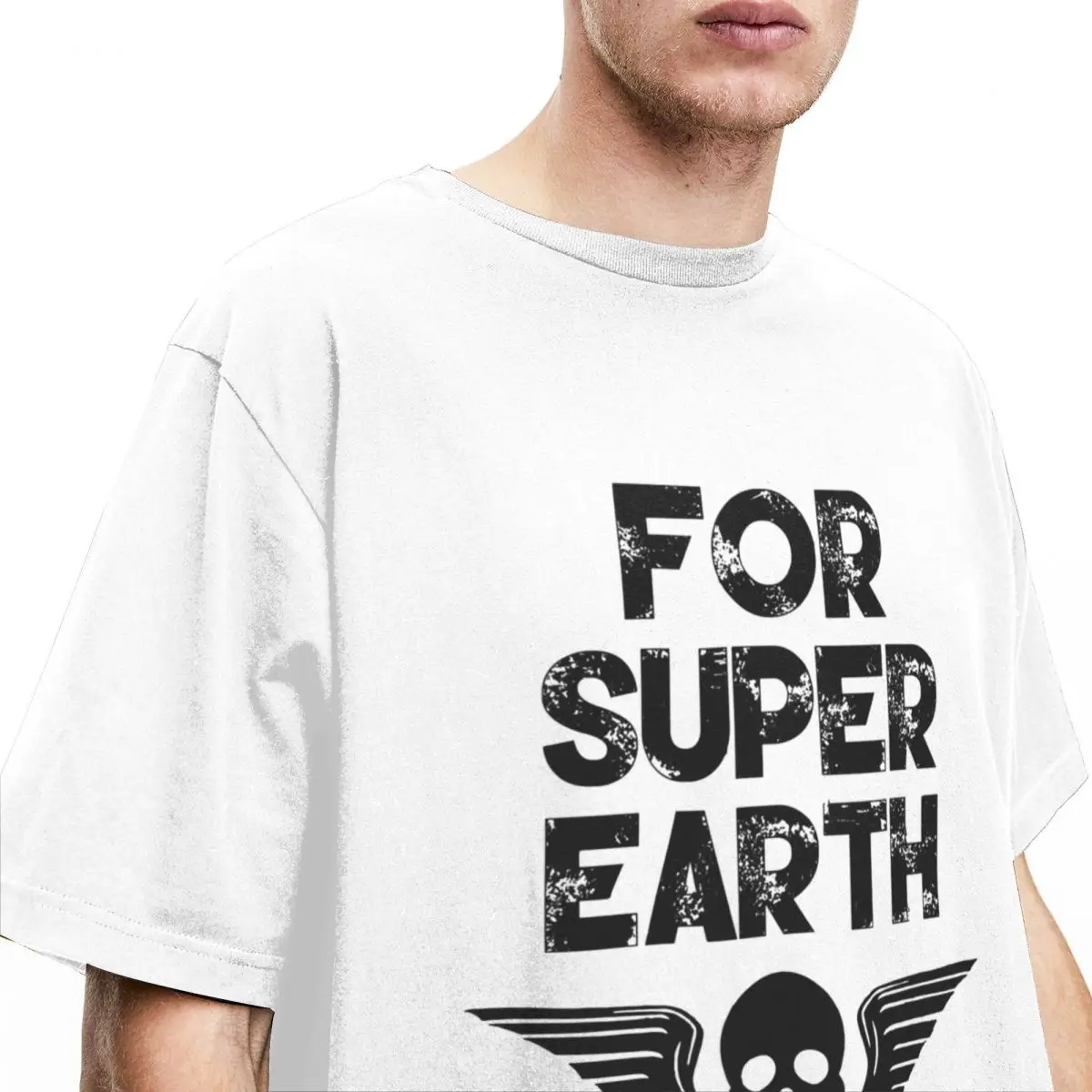 Mens T-Shirt For Super Earth T Shirts Hippie Helldivers Summer Tees Y2K Basic Design Cotton Clothes Gift Idea