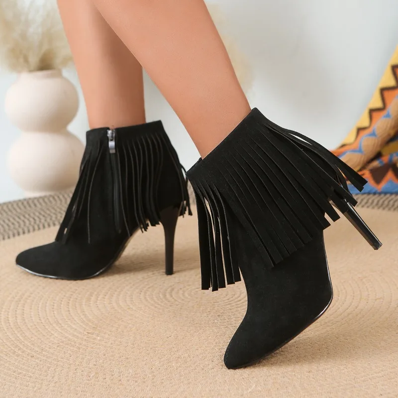 

2025 New Women's Boots Luxury Shoes New Trend Very High Heel Pointed Toe New Sexy High Heel Fashion Shoes Женские ботинки