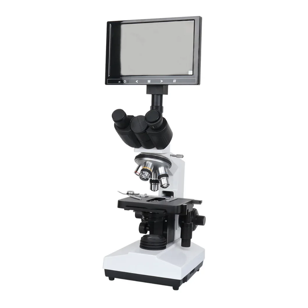 HXSZ-107TD Medical 9 Inch LCD Display High-definition Digital Biology Light Microscope with LCD Screen