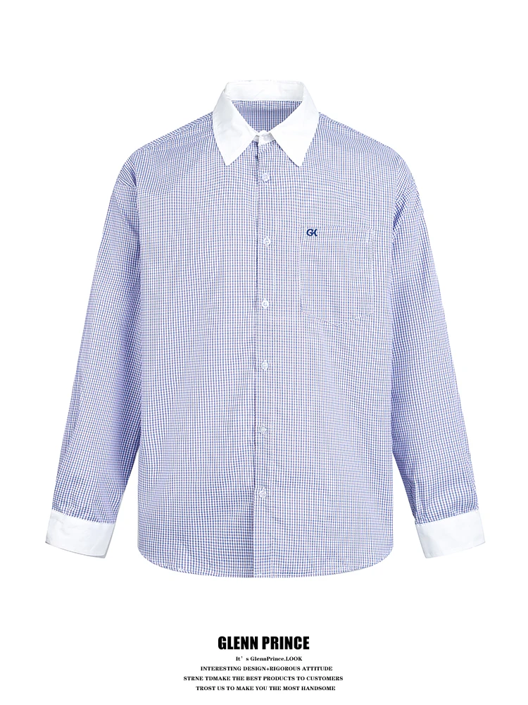 

GPstudio Men's Cheered Long Sve irt Spring New Sle Commute Elegance Color Blo Design Cotton Polyester Blend