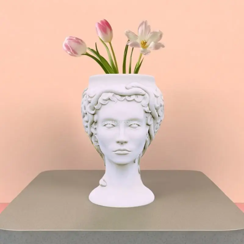 Lady Head Concrete Silicone Mold Succulent Flowerpot Clay Cement Plaster Mold Dropship