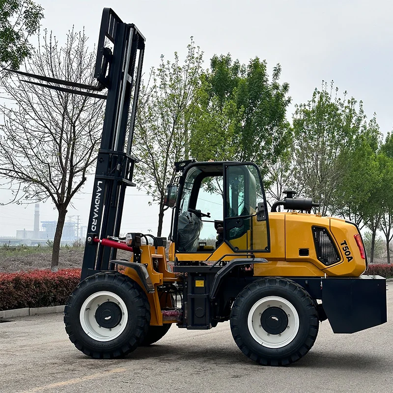 

All Terrain Off-Road Forklift 5 Ton Small Diesel Forklift China Manufacturer Production 4WD Hydraulic Lift Forklift Customized