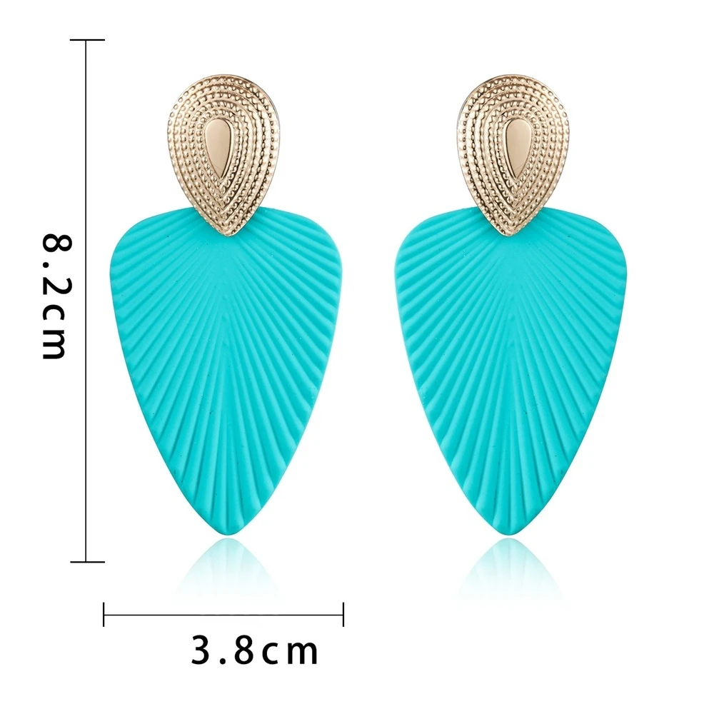 Acrylic Leaf Drop Earrings Fashion Bohemian Drop Oil Leaves Shape Earrings Women\'s Long Dangle Pendant Minimalist Jewelry Earing